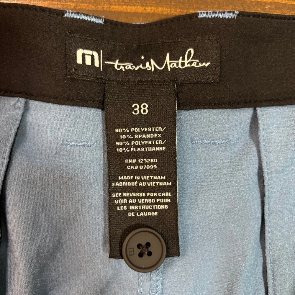 TravisMathew‎ Beck Golf Shorts Mens 38 Blue Grey Micro Ripstop Stretch 1M1001